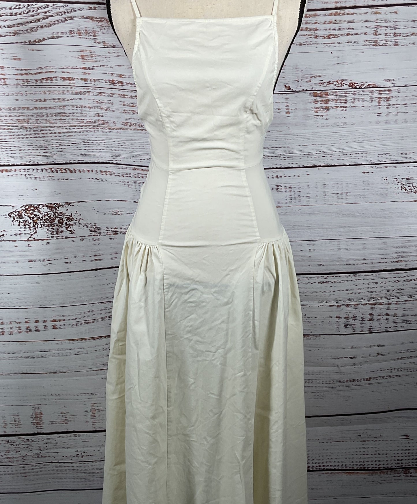 WeWoreWhat Natural Flare Panel Linen-Blend Midi Dress White 4