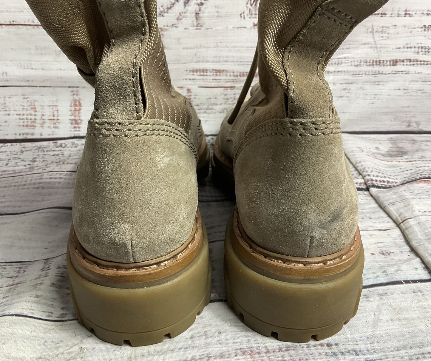 Rag & Bone Shiloh Lace Up Jungle Combat Boot Suede Beige 36.5