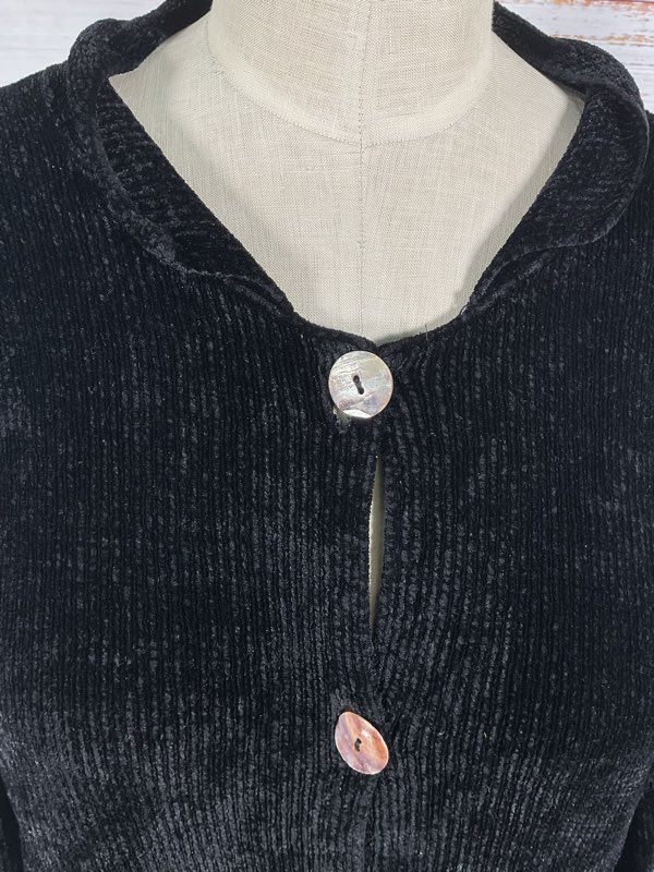 Margaret O'Leary Women's Rayon Black Buttoned Sweater Size L
