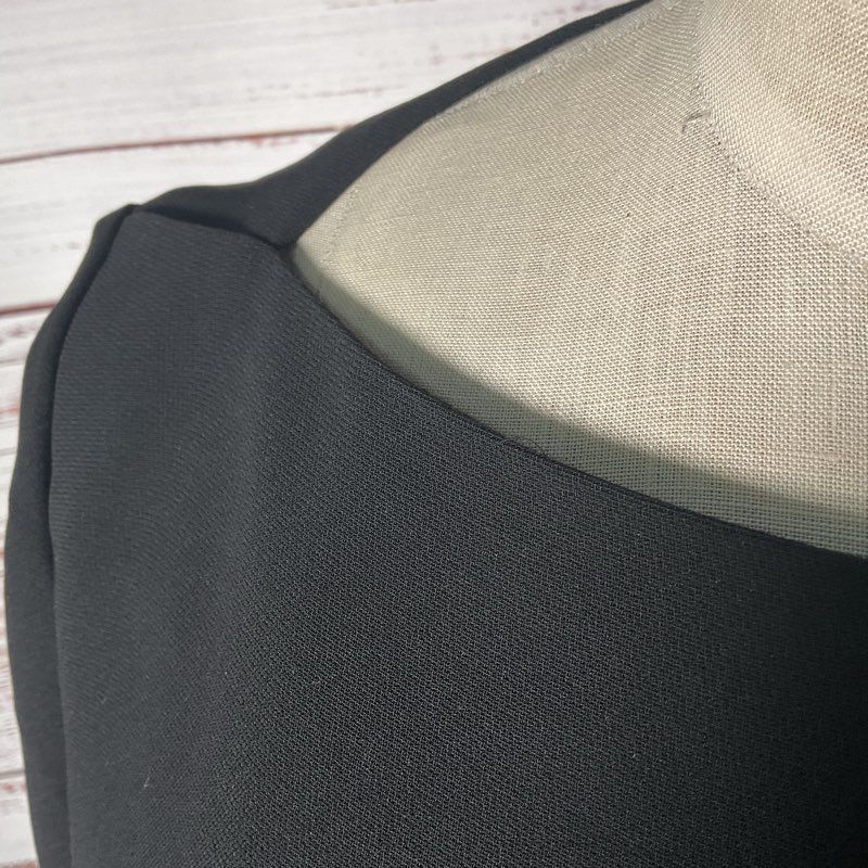 NWT Kate Spade Black Crepe Flounce 3/4 Sleeve Boat Neck Mini Casual Dress sz 10