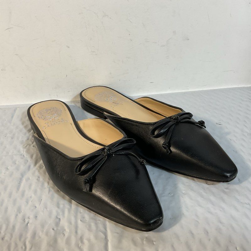 VINCE CAMUTO Women's Black Flat Mule Pointy Slides Sholes- SZ 6.5
