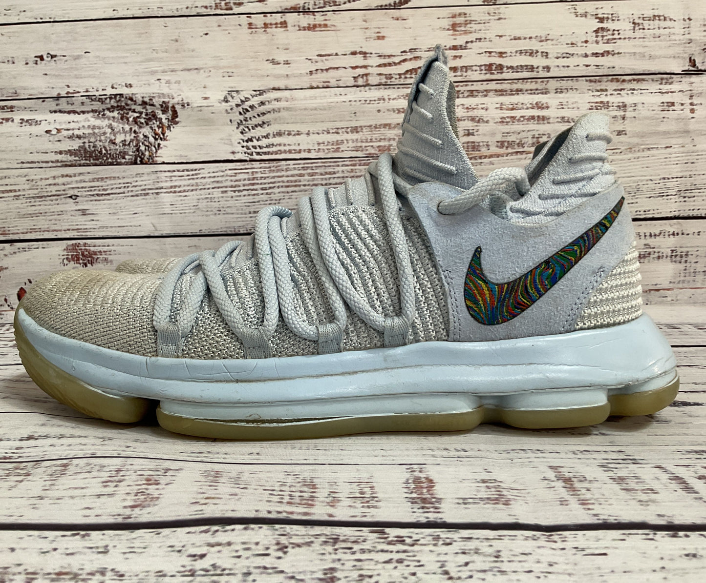 Nike KD 10 Anniversary Men's Light Blue Mid Top Sneakers Size 9.5 897817-900