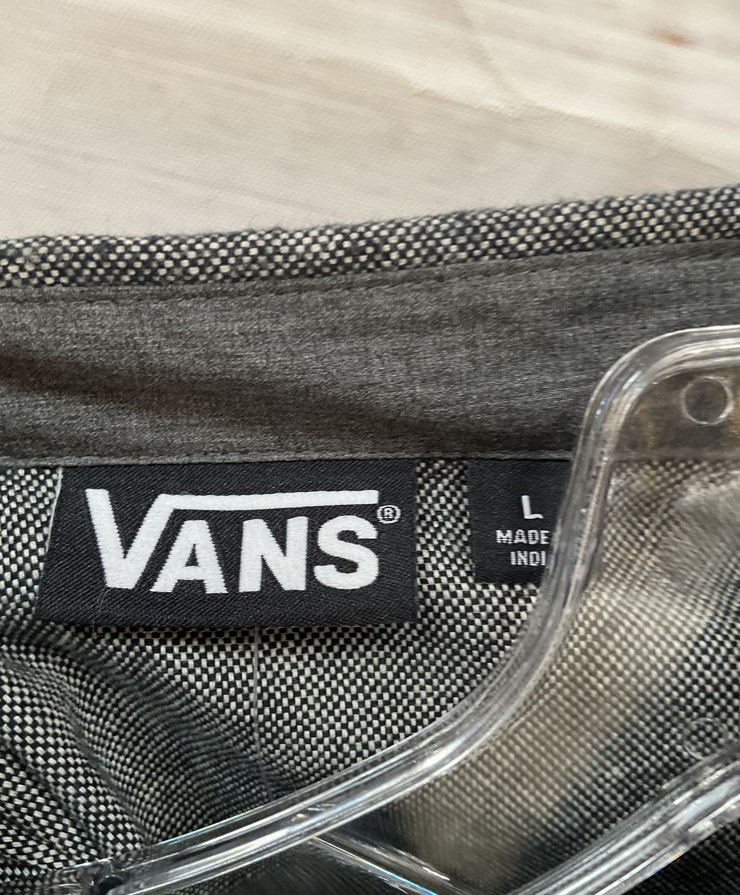 Vans Men's Gray Long Sleeve Button Down Shirt Size L
