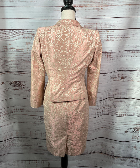 Armani Collezioni Vintage Floral Evening Suit Set Pink 6