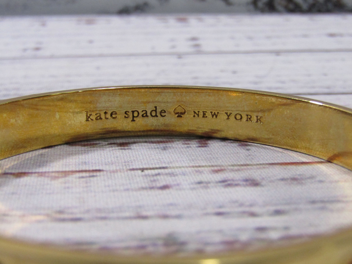 Kate Spade Gold Plated Love Knot Bracelet & Pink Spade Enamel Bangel Bracelet