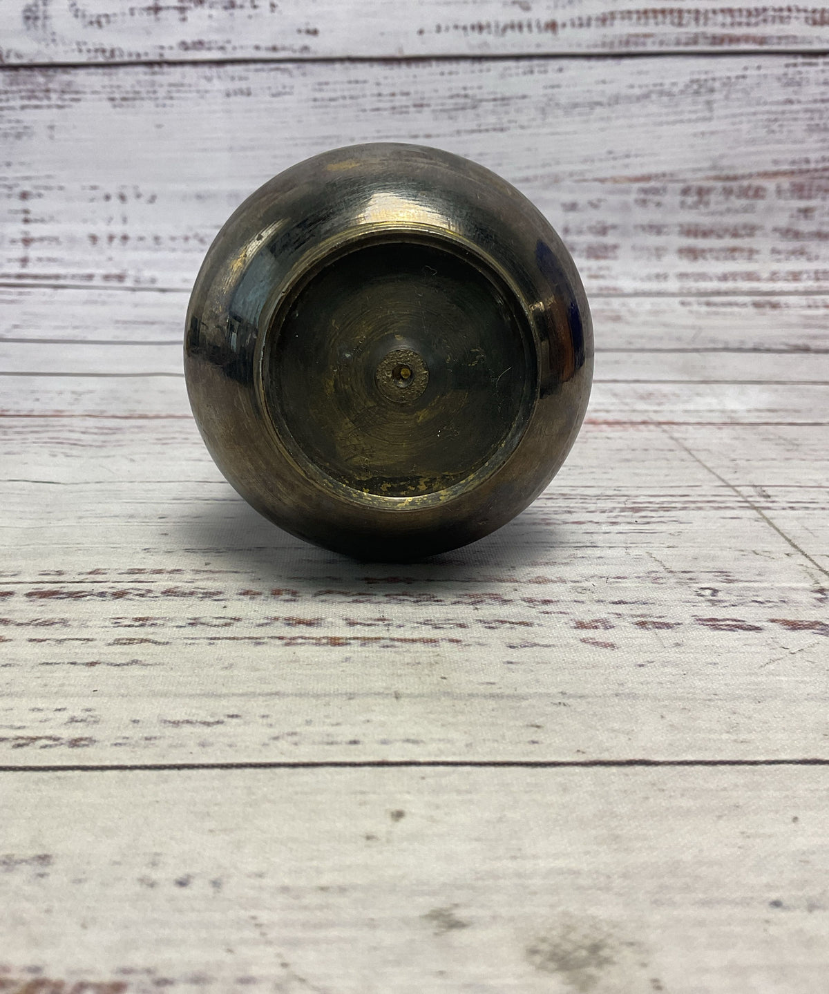 Darkened Brass Hand Engraved 10" Pitcher Vase