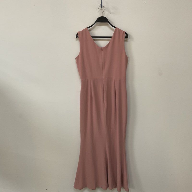 NWT Dress the Population Sandra Blush Crepe Trumpet Slit Dress - Women's Size L