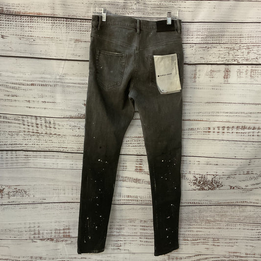Purple Brand Skinny Jeans Black Grey Gradient Paint Distressed Pants P002 Size29