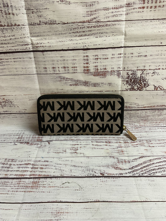 Michael Kors Brown Black Logo Zip Around Wallet