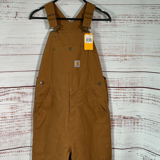 NWT CARHARTT Brown Duck Quilt Lined Insulated Bib Overalls Inseam 26- SZ 14