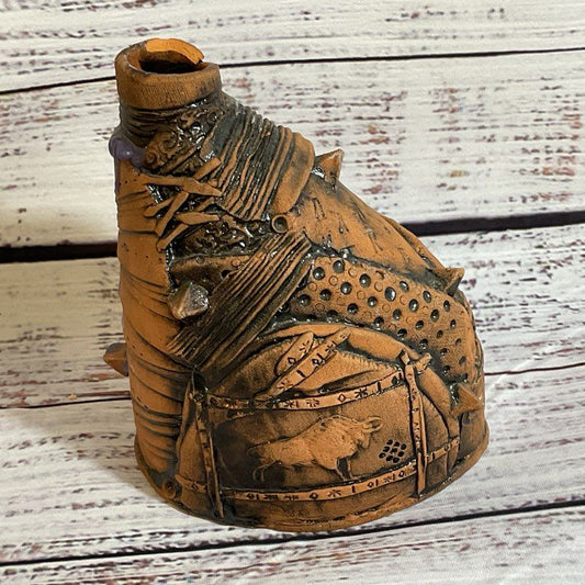 VTG. ALEXANDER LVOVICH Ceramic Pottery Candle Holder- 4"