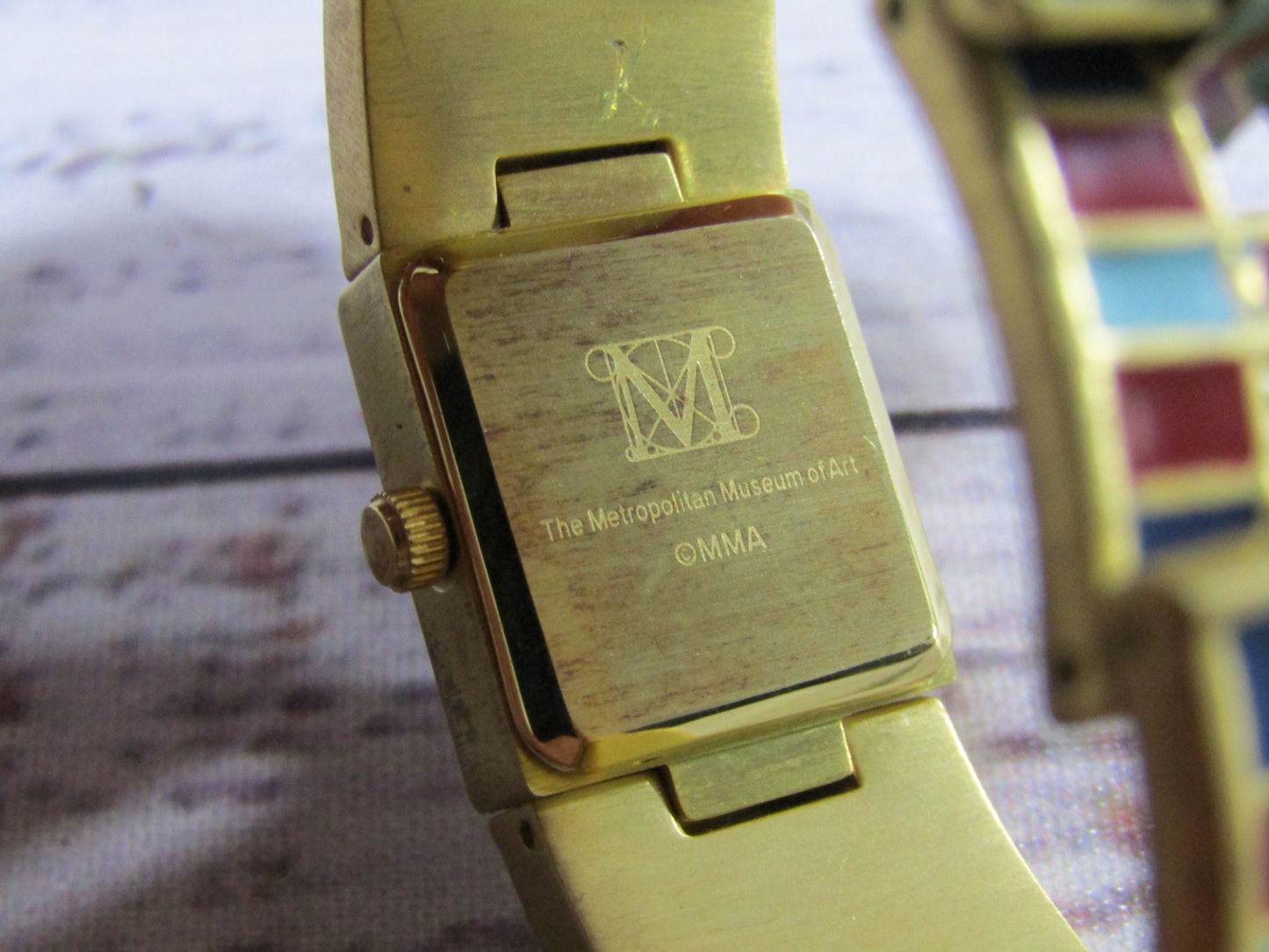 Vintage Metropolitan Museum of Art Women's Gold Plated Mosaic Enamel Watch