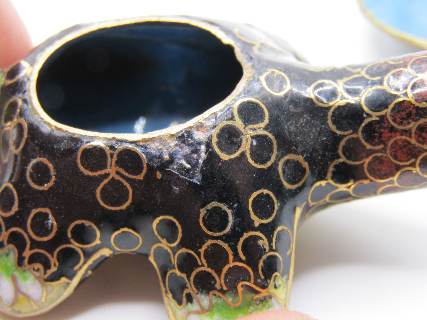 Vintage Handcrafted Cloisonné Enamel Turtle Pill Box
