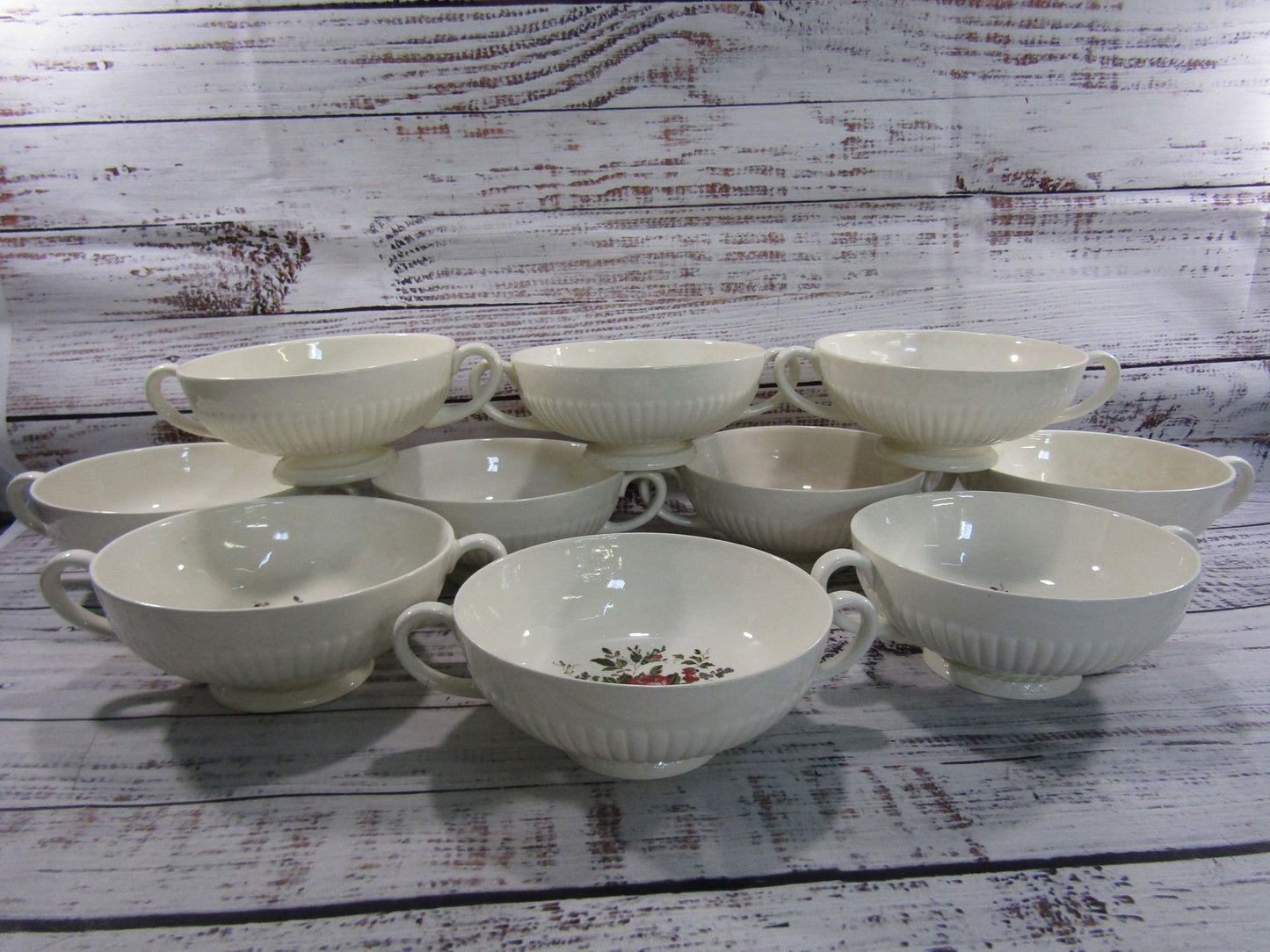 Wedgwood Conway Floral Cream Soup Bowl Made in England Set of 10