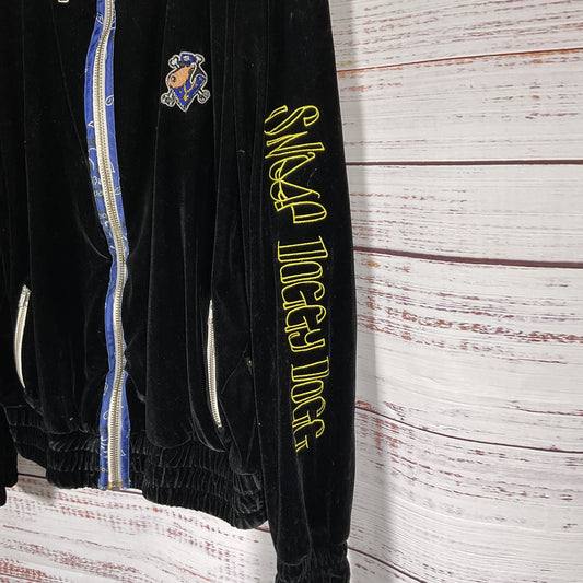 Snoop Dogg x Joyrich Black Velvet Embroidered Full Zip Jacket - Size S