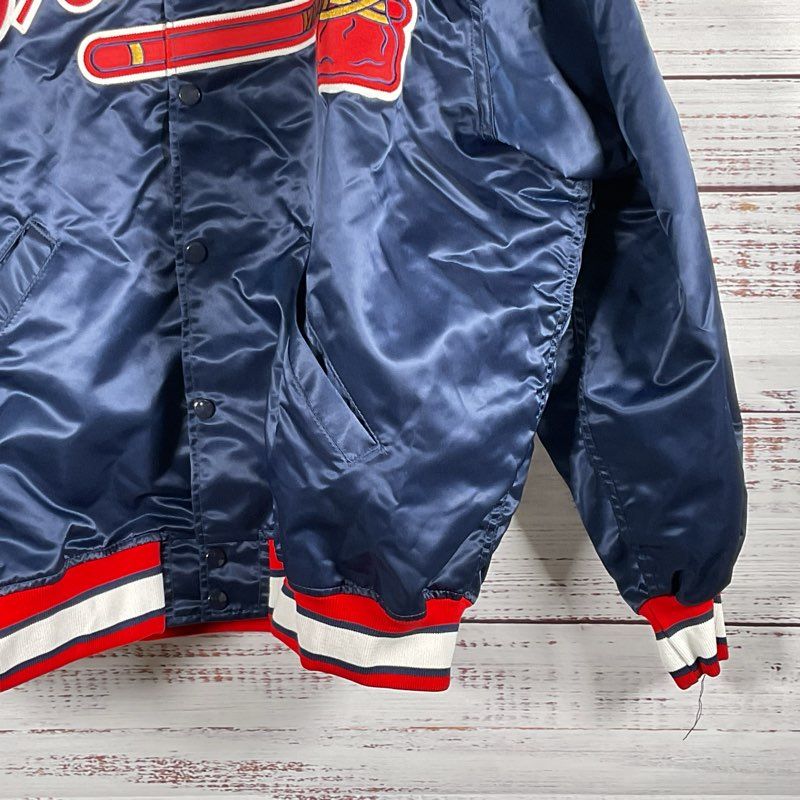 VTG. WILSON Atlanta Braves Blue Satin Bomber Jacket- SZ 52