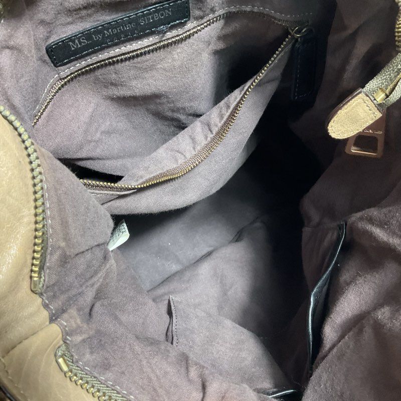 MS_ by Martine Sitbon Beige Pebbled Leather Crossbody Satchel Bag Purse