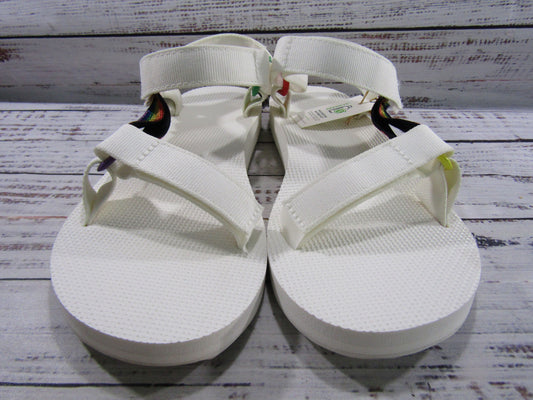 Teva Universal Pride Women's White Rainbow Accent Fisherman Sandals Size 9
