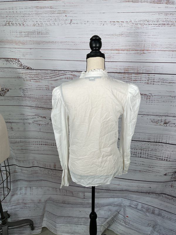 Women's Veronica Beard Button Up White Long Sleeve Blouse Size S
