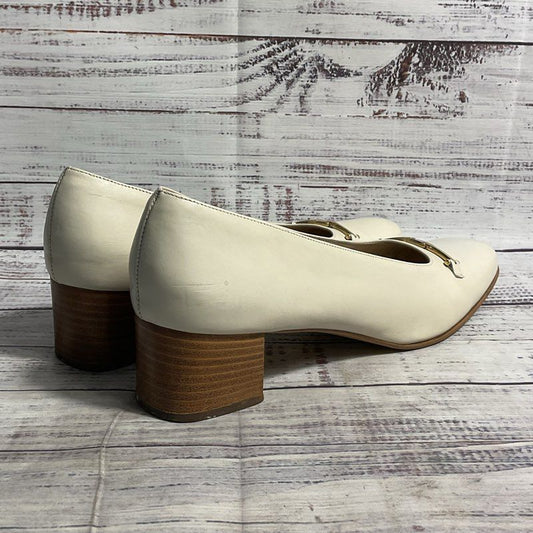Salvatore Ferragamo Boutique H47 Cream Leather Horsebit Toe Pump Heel Women's 9