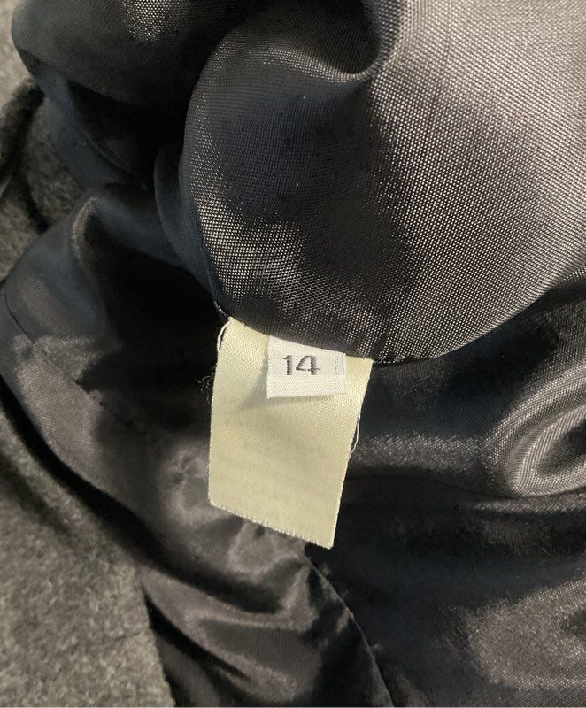Vintage J. Percy Women's Dark Gray 100% Wool Coat Size 14