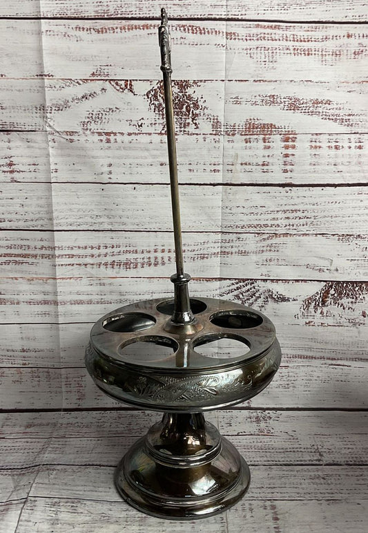 Vintage Embellished Castor Cruet Set Silver Plate
