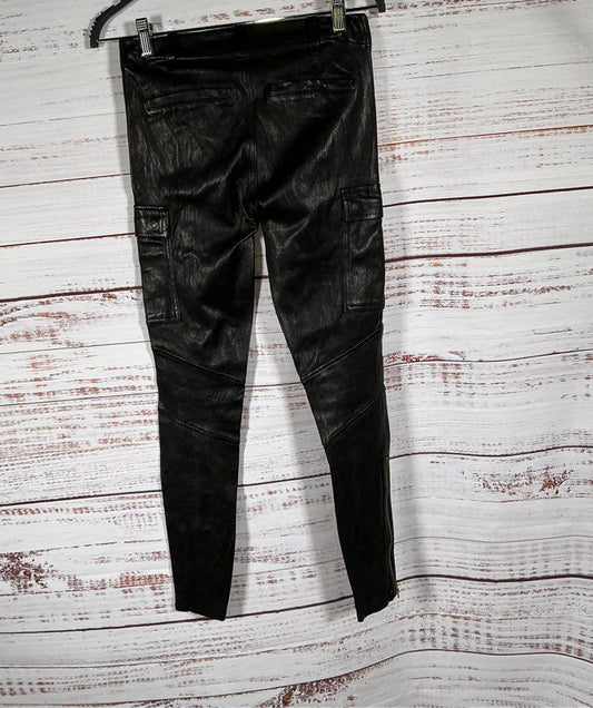 Women's J Brand Black Leather Cargo Pants Size 24