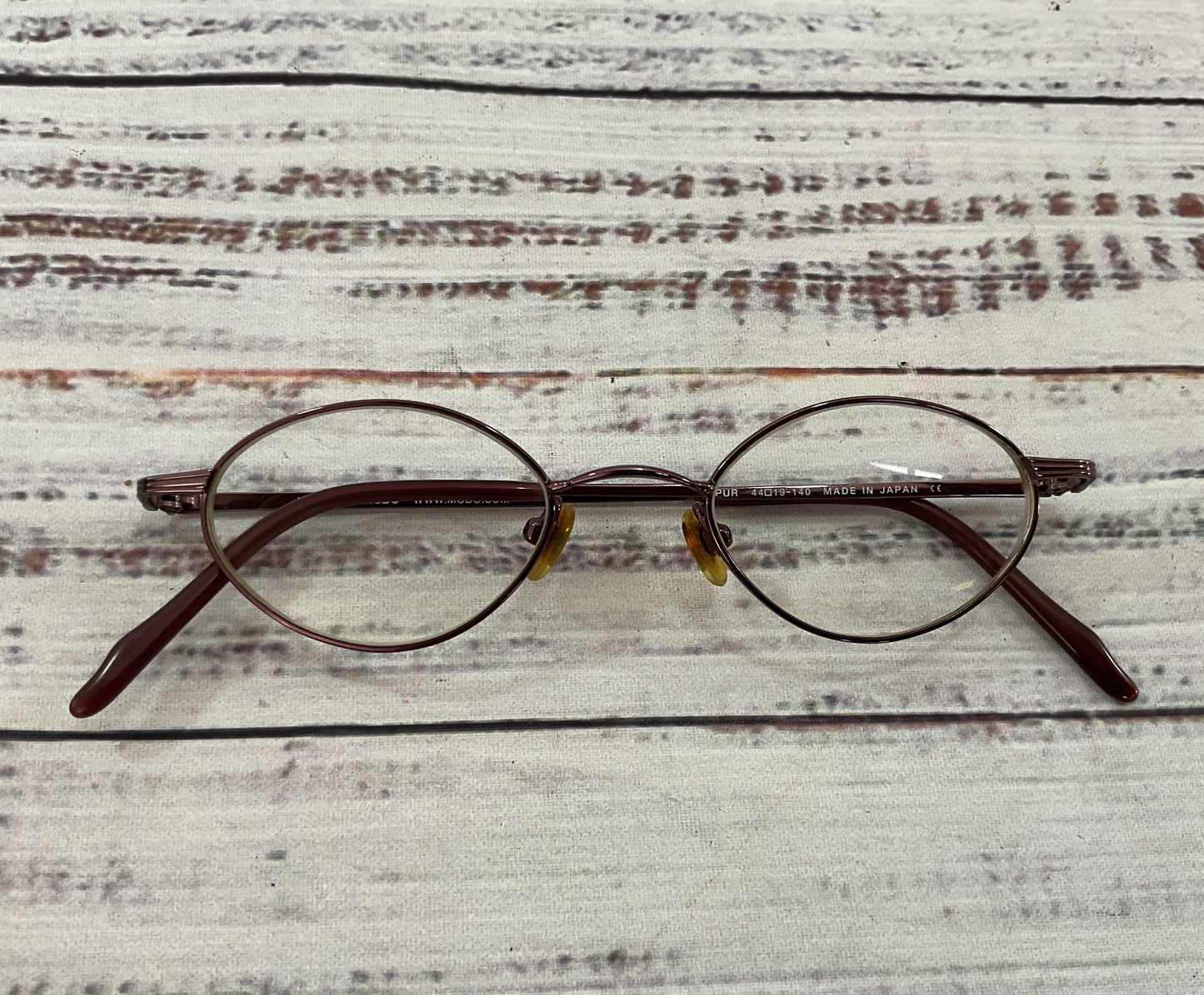 Vintage Modo Brownish Purple Oval Metal Eyeglasses Frame Made in Japan