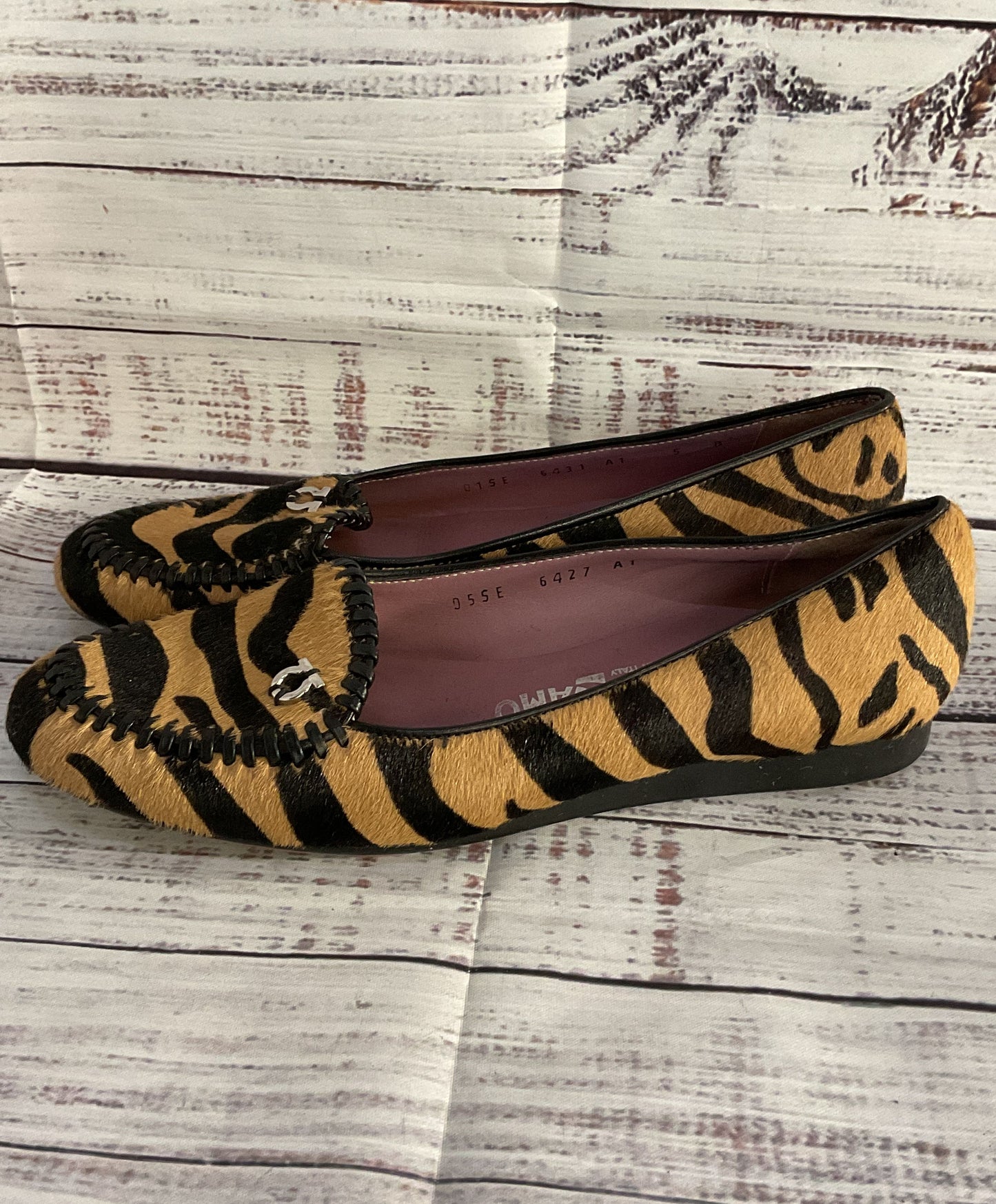 Salvatore Ferragamo Pony Hair Tiger Stripe Penny Loafer Flats Multicolor 5