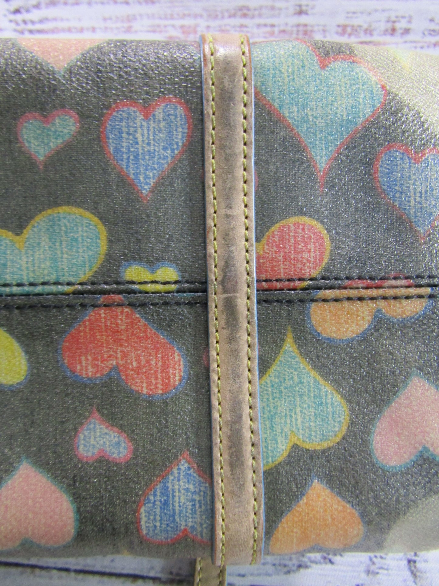 Vintage Dooney & Bourke Graffiti Heart Women's Coated Canvas Heart Shoulder Bag