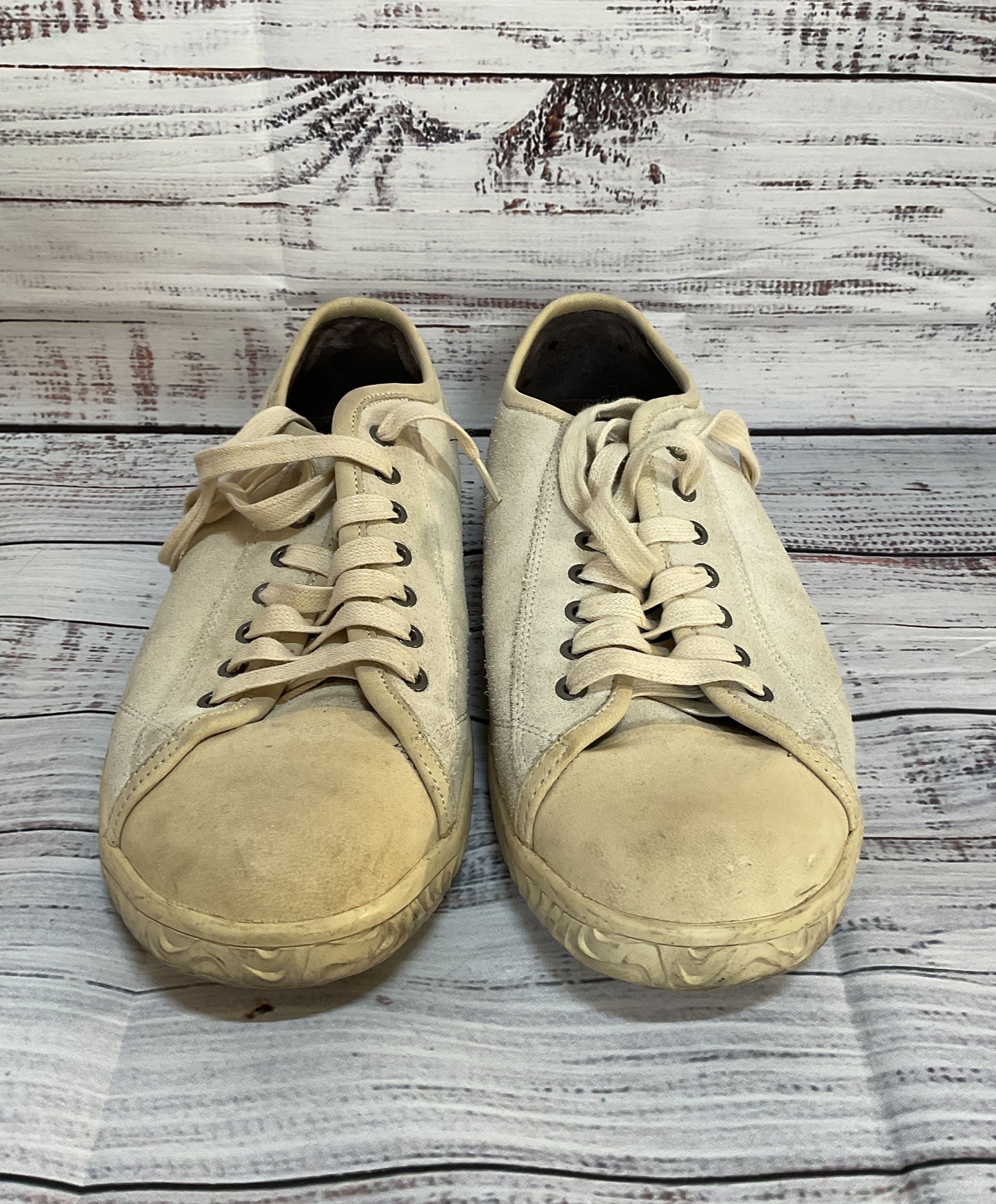 John Varvatos Suede Hattan Low Top Sneakers Birch 9.5