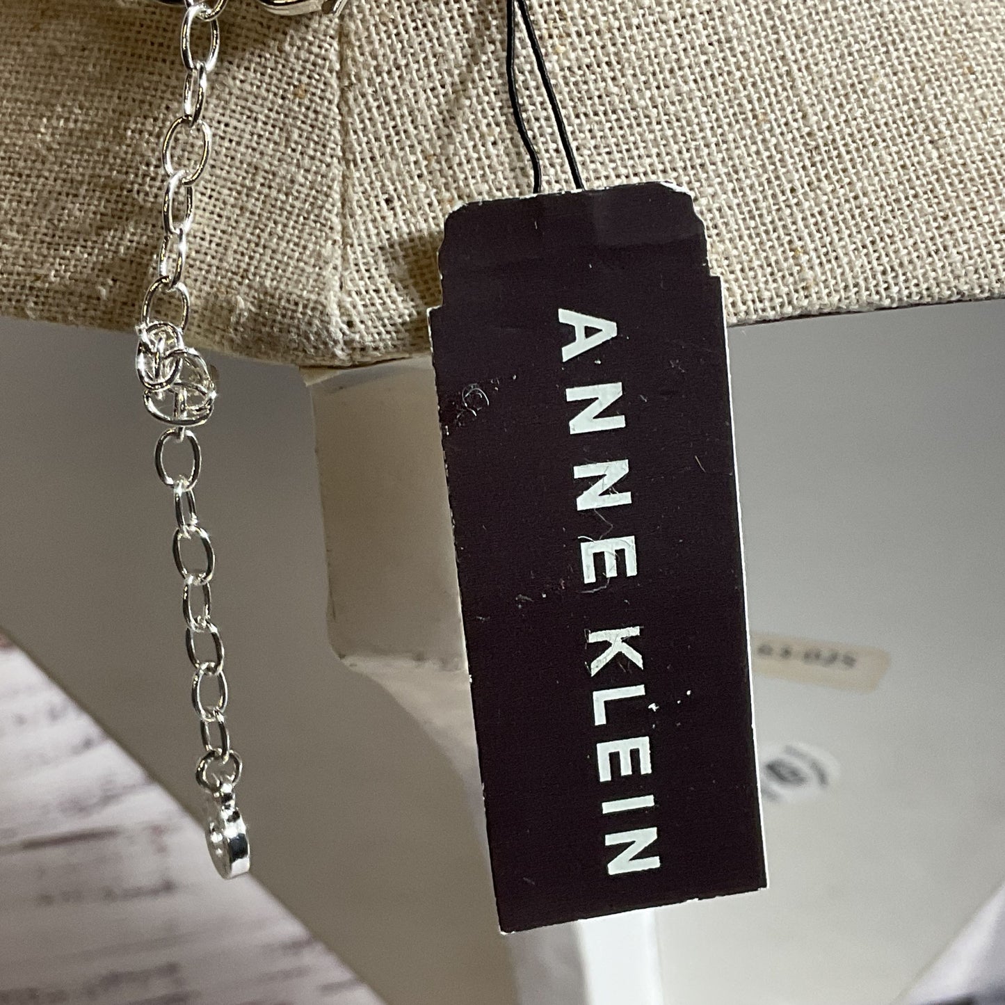 NWT ANNE KLEIN Silver Tone Faux Pearl Dangle Pendant Necklace- 22"