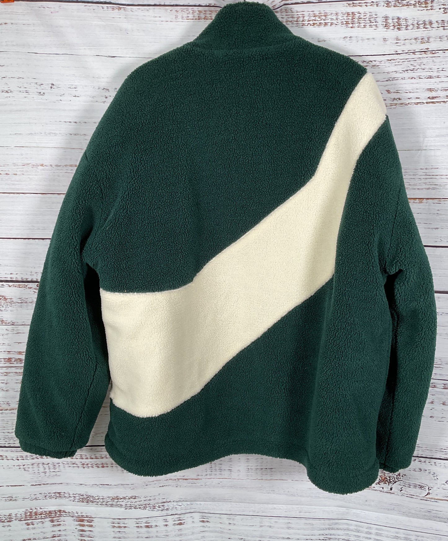 Aelfric Eden Men's Green Patchwork Sherpa Coat Jacket Size L