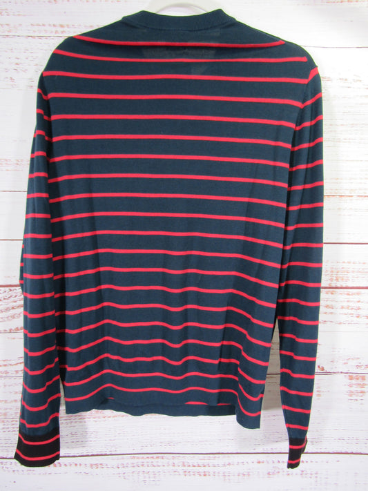 Paul Smith Men's Blueish Green Red Stripe Pullover Crew Neck Sweater Size L