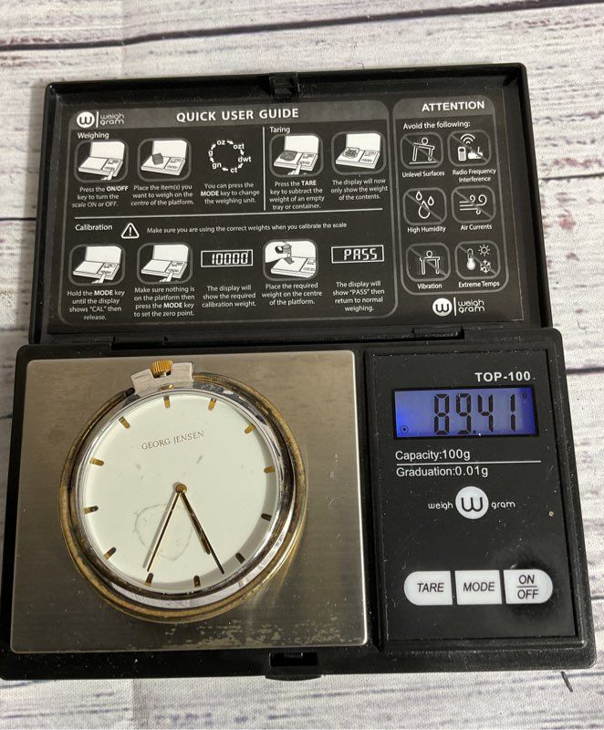 GEORG JENSEN Design 355 #560 Sterling Silver Pocket Watch
