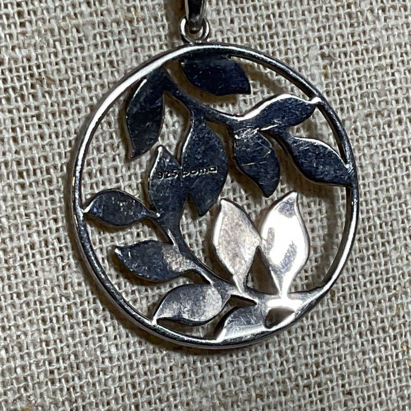 BOMA Sterling Silver Marcasite Pendant Box Chain 18" Necklace- 5.49g