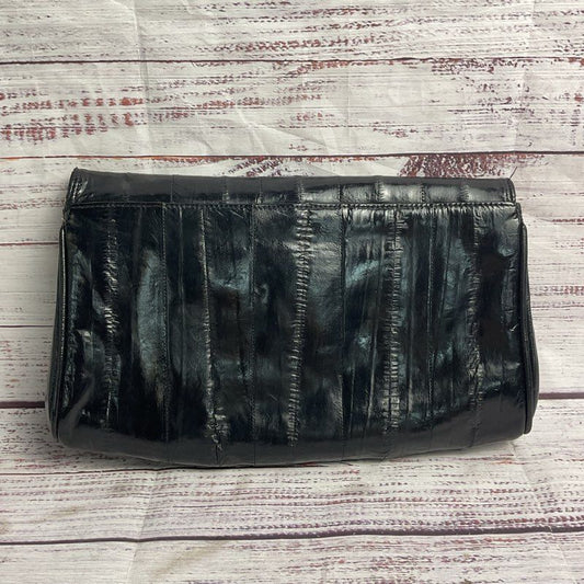 Vintage Genuine Black Eel Skin Clutch Purse