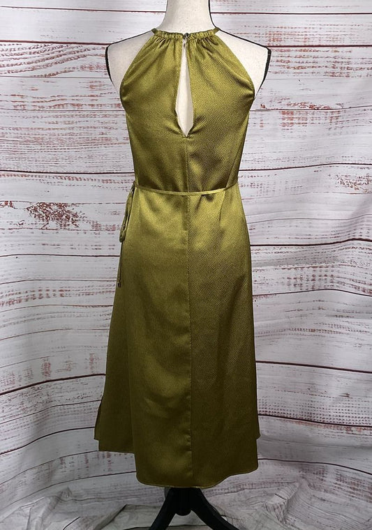 Ted Baker London Roxieyy Textured Satin Halter Dress Olive 0