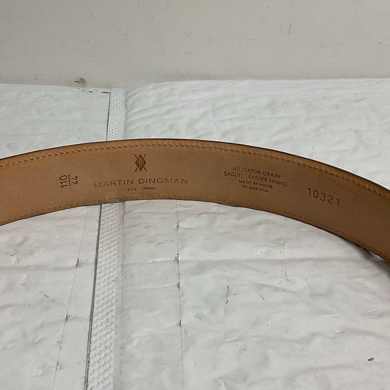 NEW IN BAG Martin Dingman Chestnut Alligator Grain Belt Nickel Buckle 110/44