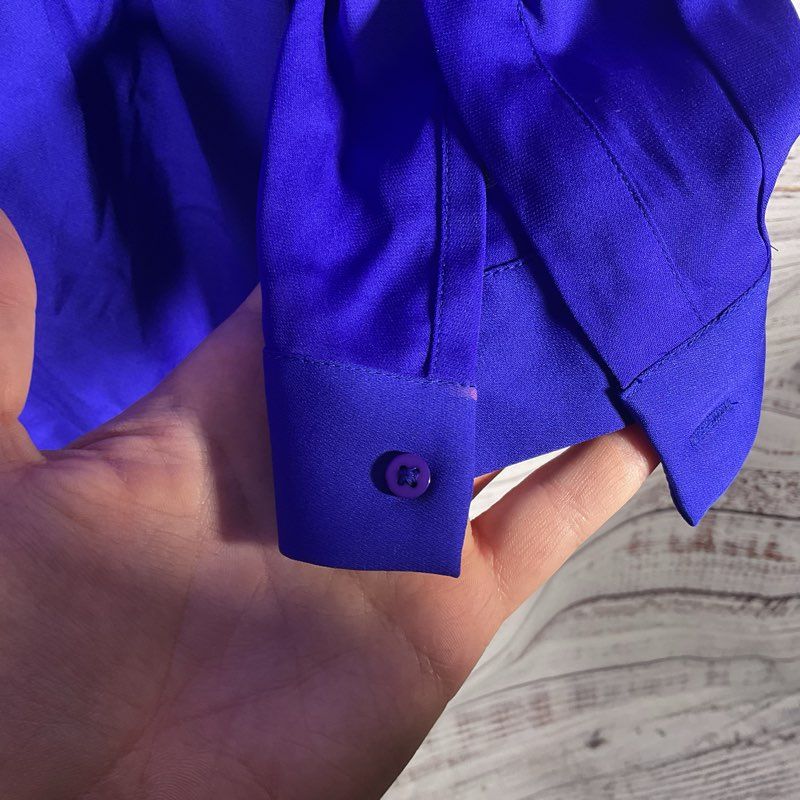 Diane Von Furstenberg Francesca Long Sleeve Mini Dress in Royal Blue - Size 12