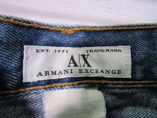 Armani Exchange Men's Blue Straight Leg Cotton Jeans Size 36