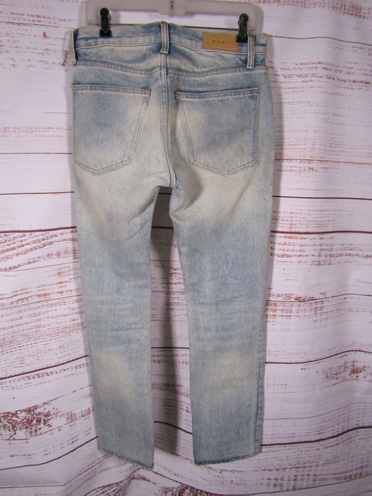 Mnml Men's Blue Palm Tree Embroidered Cotton Jeans Size 31