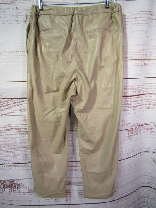 Nanushka Women's Beige Faux Leather Pants Size M