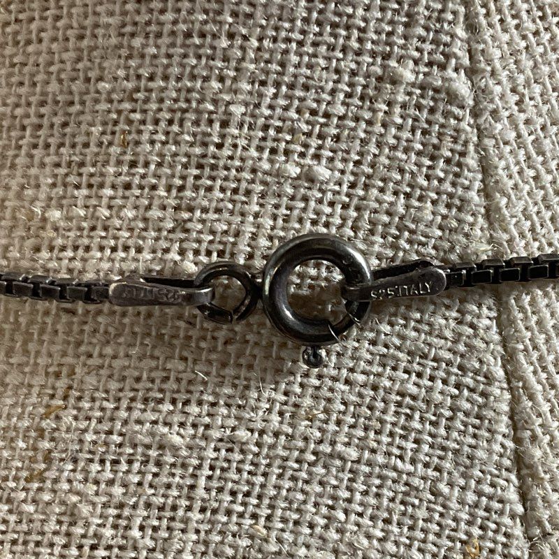 Sterling Silver "NINA" Block Beads 16" Chain Necklace- 8.62g
