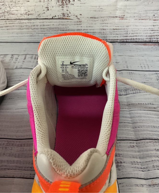 Women's Nike M2K Tekno White Pink Orange Sneaker Size 6