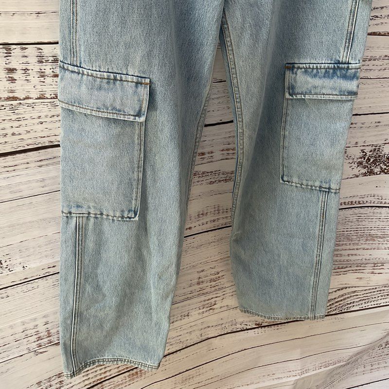 Still Here New York Charlie Cargo Jeans Blue Denim Pants - Size 26