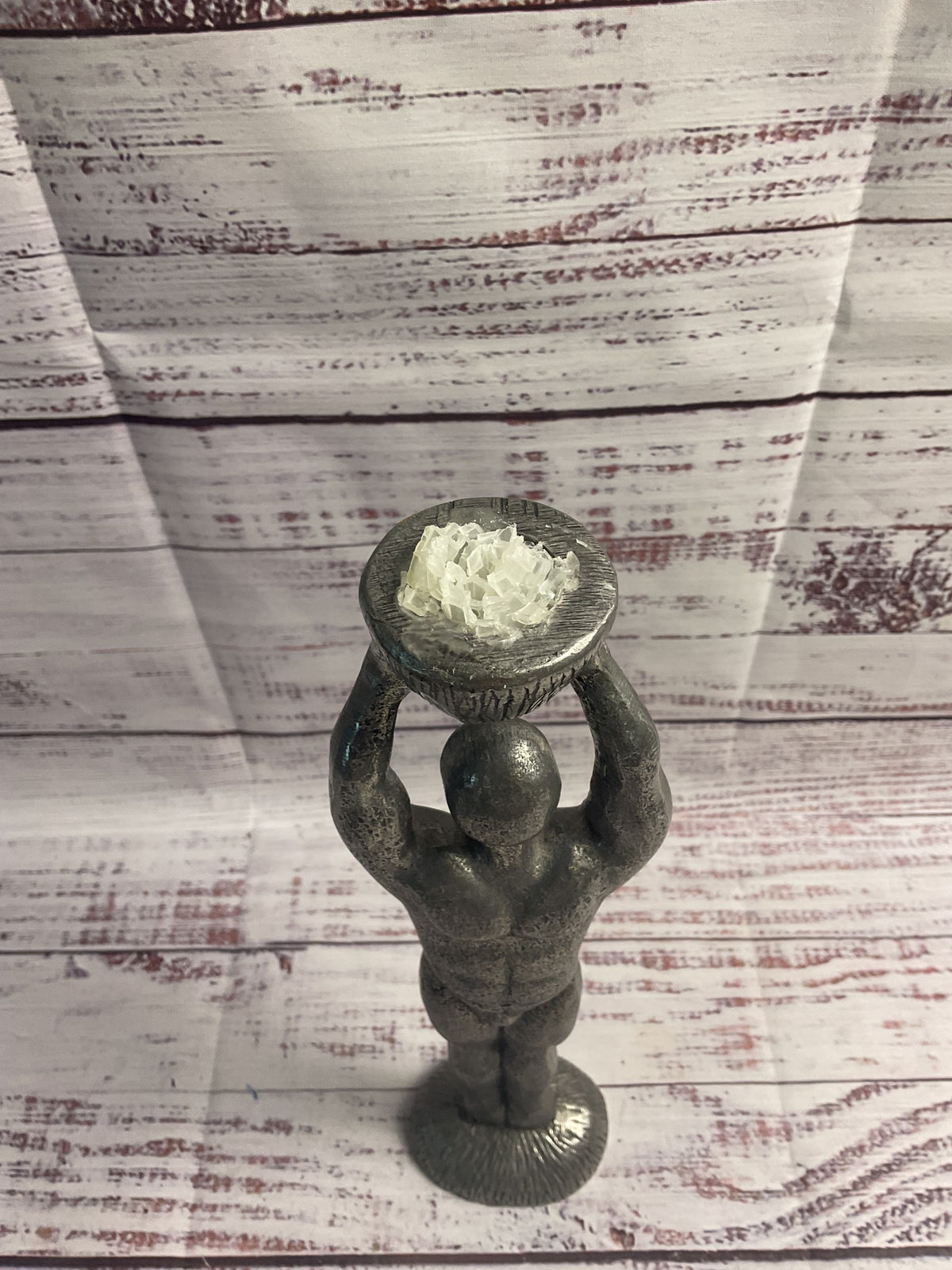 Patrick Meyer Pewter Muscular Man Candlestick