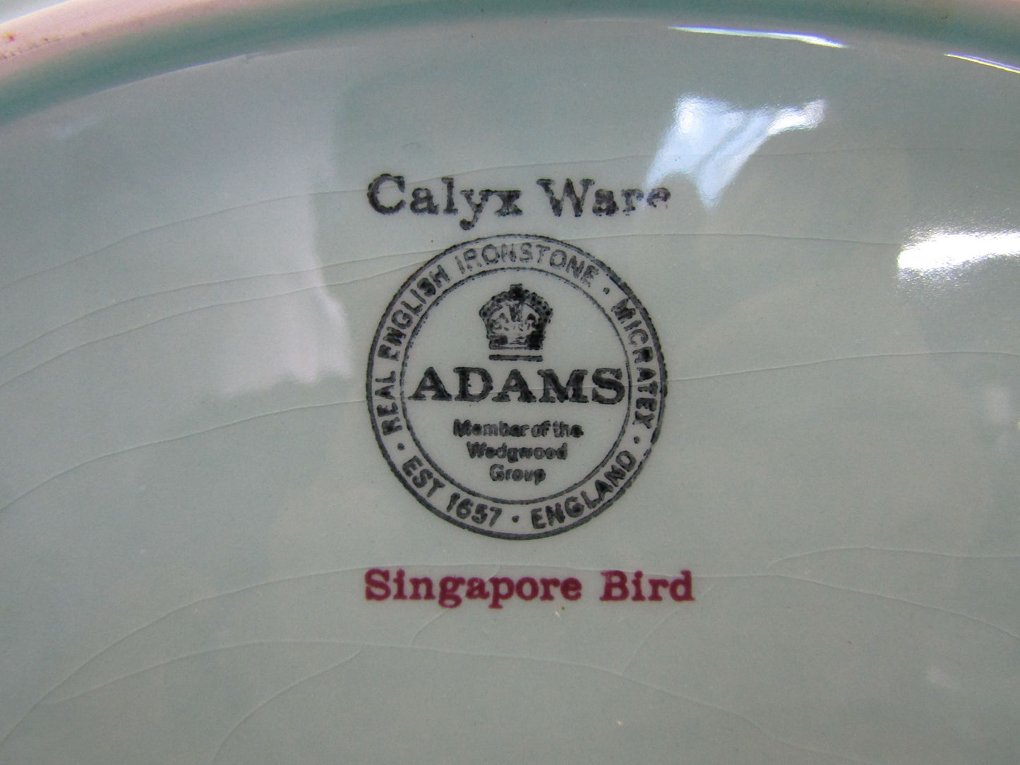 Adams Singapore Bird Floral Bird Motif Ironstone Serving Platter Made in England