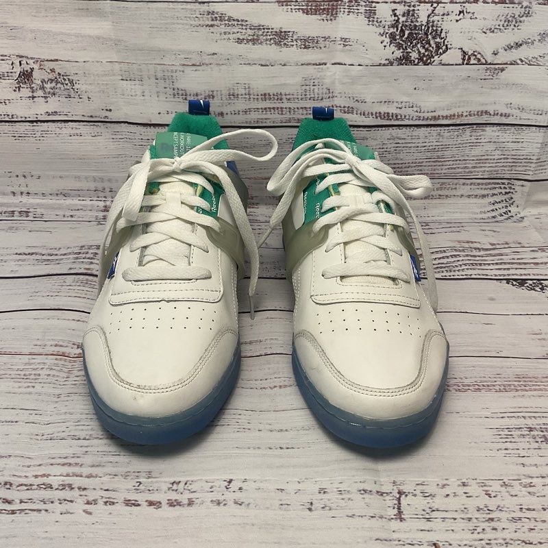 Reebok Workout Plus ATI White Humble Blue Sneaker Athletic Shoe Men Size 10.5