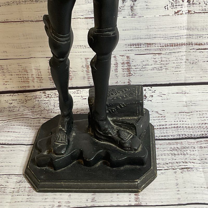 VTG. 18" Black Resin? Don Quijote Figural Sculpture- MISSING STICK